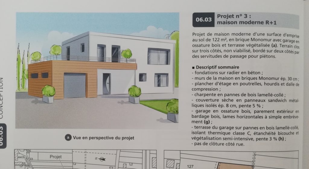 planification d'un projet de construction d'une maison avec toit plat