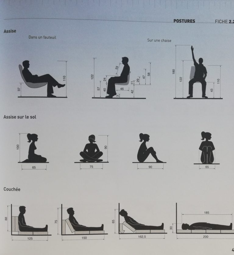 dimensions humaines selon les postures